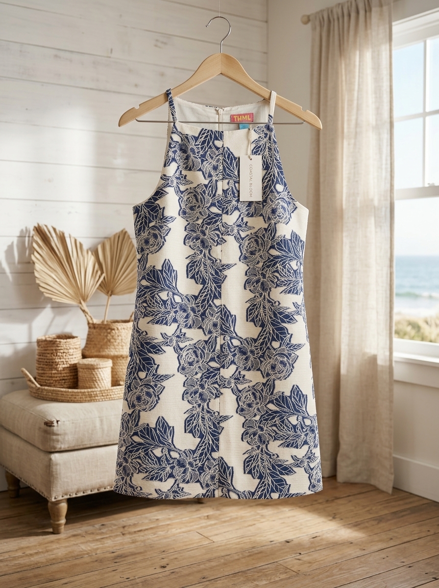 THML Midnight Bloom Embroidered Shift Dress | BLEU Boutique